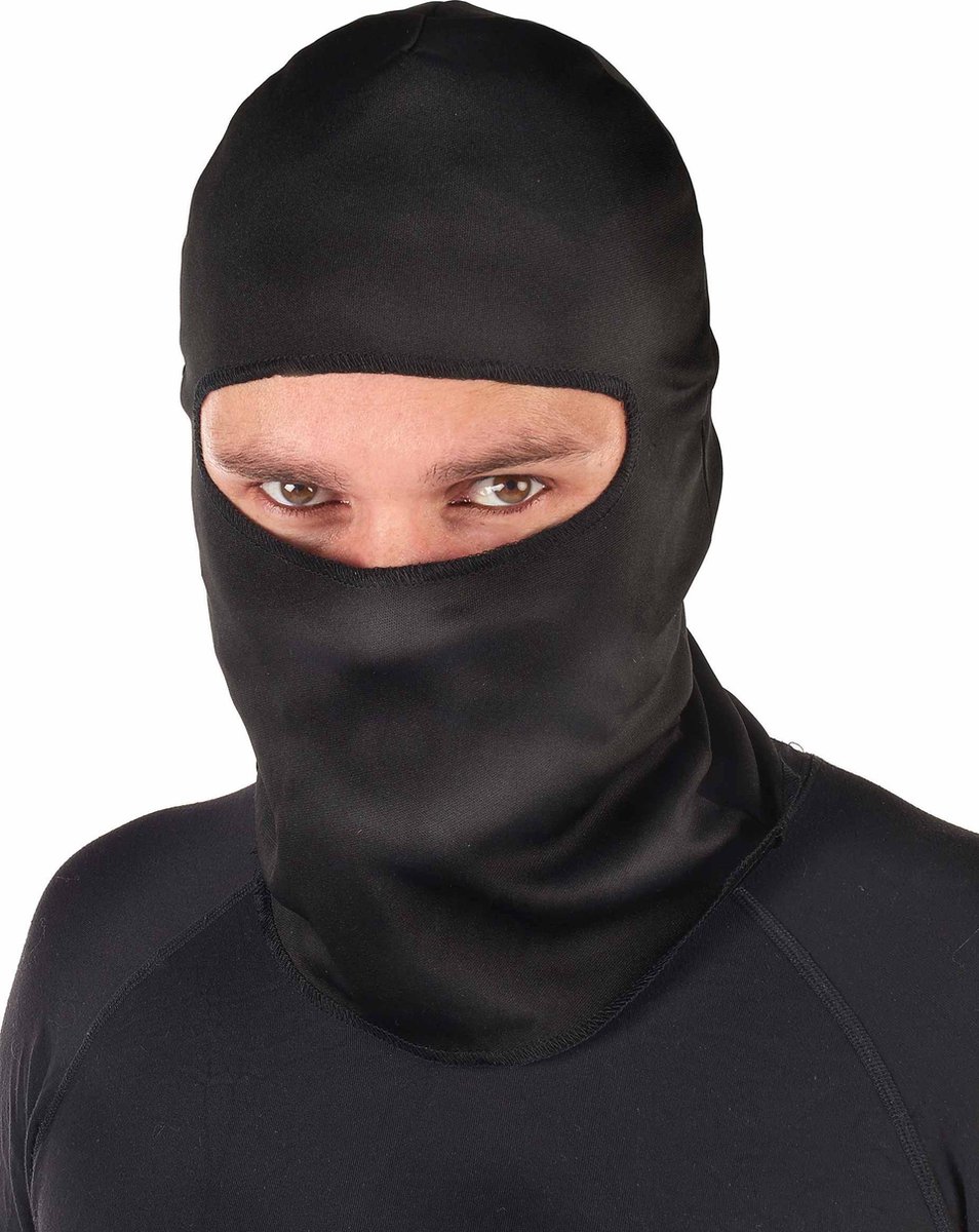 NINGBO PARTY SUPPLIES - Zwarte ninja bivakmuts voor volwassenen - Accessoires > Overige